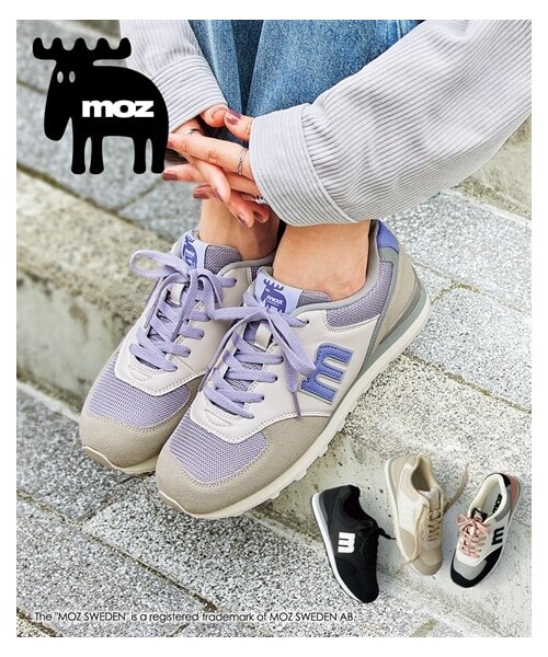 nissen（ニッセン）の「moz　コンビレースアップスニーカー（ワイズ３Ｅ）（スニーカー・メンズ・グレー×ネイビー/マスタード/ネイビー/黒/グレージュミックス/ネイビーミックス/テラコッタミックス/ラベンダー×グレー・22.5cm/23.0cm/23.5cm/24.0cm/24.5cm/【ドロップ】25.0cm）」の12枚目の写真