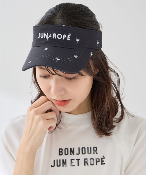 ROPE'(ロペ)の「小紋柄バイザー(サンバイザー・レディース・ブラック/ホワイト/ベージュ・F)」の5枚目の写真
