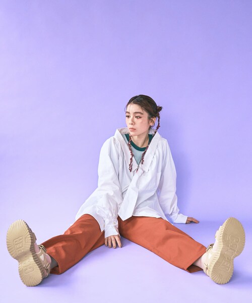 THE GOODLAND MARKET（ザグッドランドマーケット）の「米富繊維　KNIT SIDELINE PANTS-WOMEN（その他パンツ・レディース・44BROWN/41BEIGE/60SAX・M）」の6枚目の写真