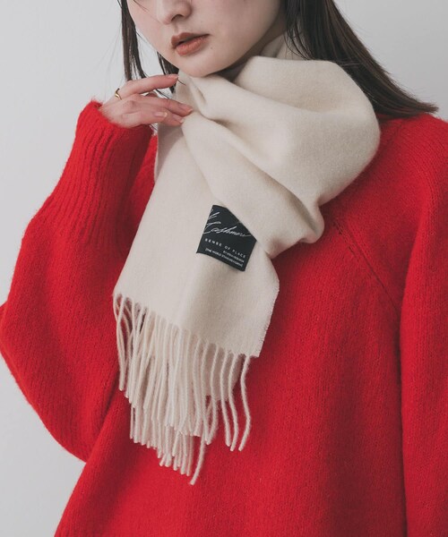 SENSE OF PLACE by URBAN RESEARCH（センスオブプレイスバイアーバンリサーチ）の「カシミヤミックスウールストール（マフラー・レディース・BLACK/IVORY/MOCHA・one）」の8枚目の写真