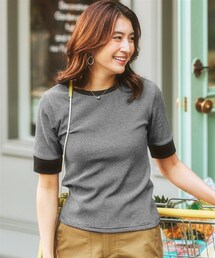 nissen | 細ボーダーカットソートップス(Tシャツ/カットソー)