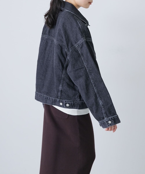 かぐれ（カグレ）の「HARi　WIDE SLEEVE DENIM JACKET（デニムジャケット・レディース・BLACK・2）」の5枚目の写真