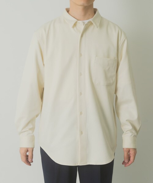 ITEMS URBANRESEARCH（アイテムズ アーバンリサーチ）の「360°stretchカットソーシャツ（シャツ/ブラウス・メンズ・OFF/DARK NAVY・M/L）」の10枚目の写真