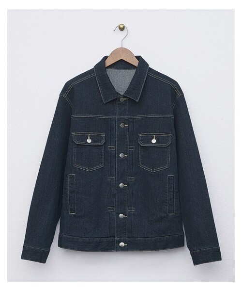 nissen（ニッセン）の「ストレッチデニムジャケット（デニムジャケット・メンズ・ネイビー/黒・M/L/LL/3L/4L/5L/6L/8L/10L）」の15枚目の写真