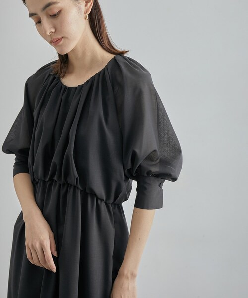 ROPE'（ロペ）の「【限定店舗・J'aDoRe限定】エレガンスウールボイルワンピース（ワンピース・レディース・ネイビー・38/36）」の11枚目の写真