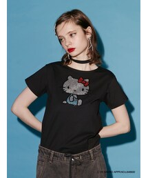 jouetie | 【ハローキティコラボ】jouetie×ハローキティ ラインストーンネックリボンTシャツ(Tシャツ/カットソー)