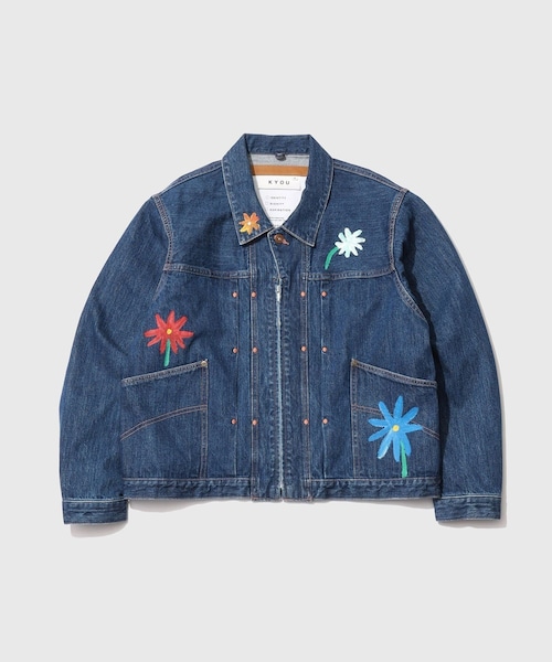ADAM ET ROPE'(アダムエロペ)の「【KYOU/キョウ】ROEBUCK Type-50s Hand Painted Jacket feat. MIO YAMAMOTO(デニムジャケット・メンズ・ブラック/ブルー系・1/2/3)」の5枚目の写真