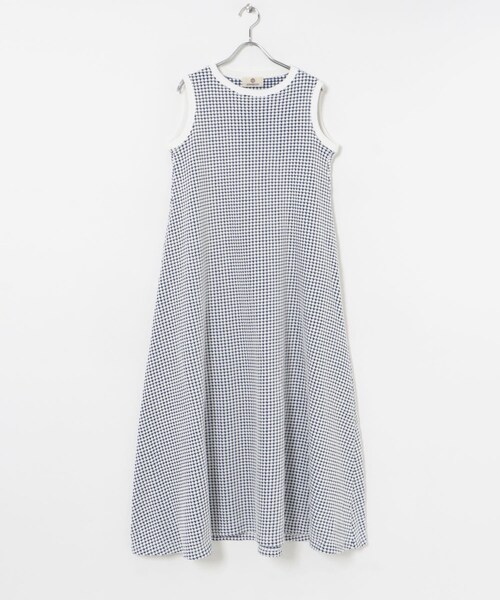 THE GOODLAND MARKET（ザグッドランドマーケット）の「SEAGREEN　BIG WAFFLE ONE PIECE（ワンピース・レディース・GREEN/BROWN/CREAM/ROYAL・1/2）」の4枚目の写真
