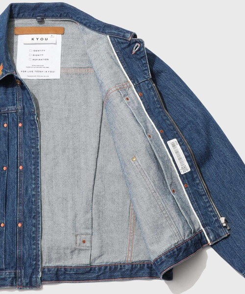 ADAM ET ROPE'(アダムエロペ)の「【KYOU/キョウ】ROEBUCK Type-50s Hand Painted Jacket feat. MIO YAMAMOTO(デニムジャケット・メンズ・ブラック/ブルー系・1/2/3)」の17枚目の写真