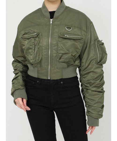 MURUA（ムルーア）の「3DポケットショートMA-1（MA-1・レディース・ライトグレー/ブラック/カーキ・F）」の15枚目の写真