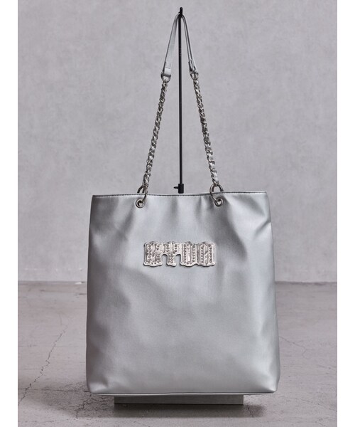 GYDA(ジェイダ)の「GYDAbijouプレートチェーントートBAG(トートバッグ・レディース・ブラック/ミックス/シルバー・F)」の2枚目の写真