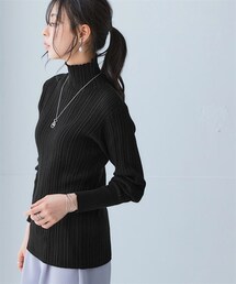 nissen | 綿１００％ハイネックランダムリブニット＜大きいサイズ有＞(ニット/セーター)