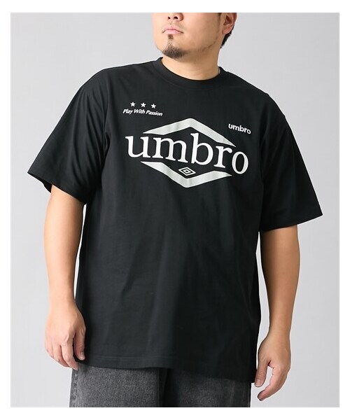 nissen（ニッセン）の「フロントプリント半袖Tシャツ　umbro　【大きいサイズ】（Tシャツ/カットソー・メンズ・08ブラック/21杢グレー・3L/4L/5L/6L）」の9枚目の写真
