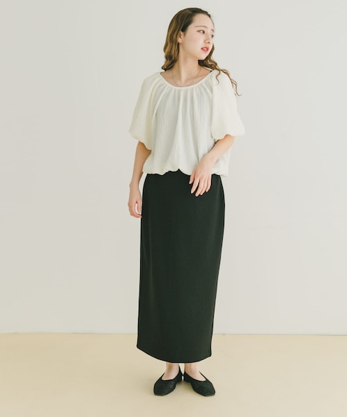 ITEMS URBANRESEARCH（アイテムズ アーバンリサーチ）の「バルーントップス×スカートセット（セットアップ・レディース・BLK/OFF・FREE）」の8枚目の写真