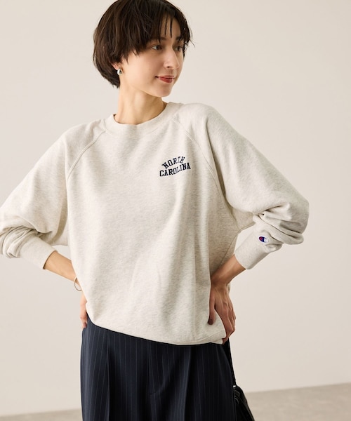 ROPE' PICNIC（ロペピクニック）の「【Champion/チャンピオン別注】アソートロゴスウェットプルオーバー/リンクコーデ（スウェット・レディース・キナリ系/ブラウン/サックス・F）」の10枚目の写真