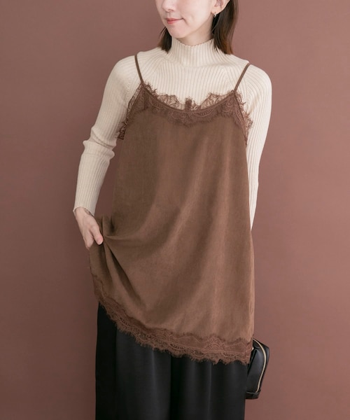 ITEMS URBANRESEARCH（アイテムズ アーバンリサーチ）の「レースキャミチュニック（チュニック・レディース・DOT/BLK/BRN/OFF・Free）」の3枚目の写真
