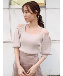 dazzlin | スクエアラインオープンリブニットトップス(ニット/セーター)