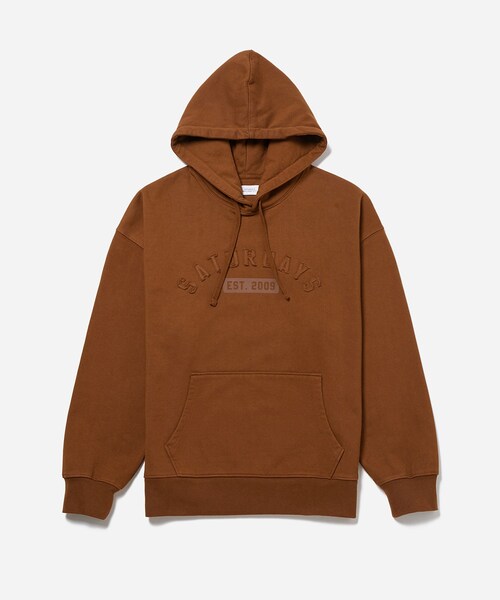 Saturdays NYC(サタデーズ ニューヨークシティ )の「Warren Varsity Hoodie(パーカー・メンズ・ダークブラウン/レッド・L/M/S)」の3枚目の写真