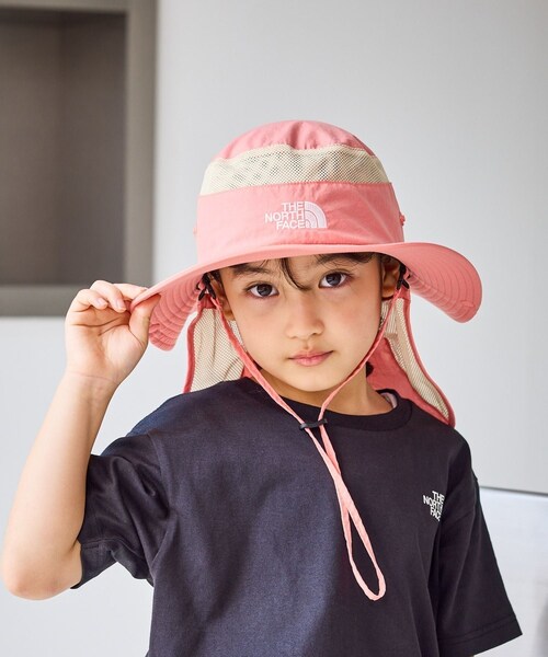 ROPE' PICNIC(ロペピクニック)の「【KIDS/キッズ】【THE NORTH FACE】Kids sunshield hat(ハット・キッズ・ベージュ/ピンク・F)」の4枚目の写真