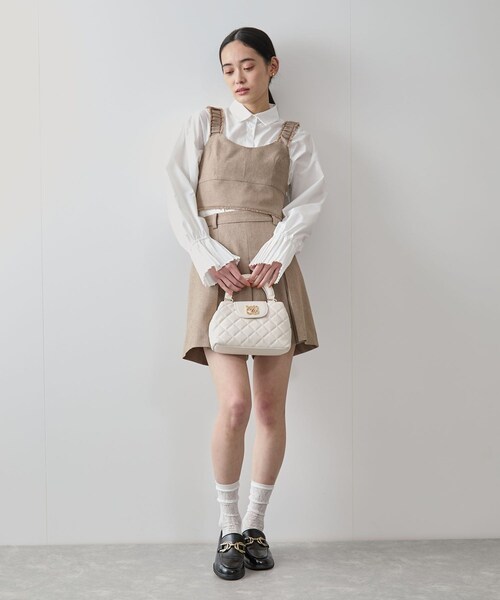 VIS（ビス）の「サマーツイードフリンジビスチェ（ベスト・レディース・キナリ系/キャメル系・F）」の6枚目の写真