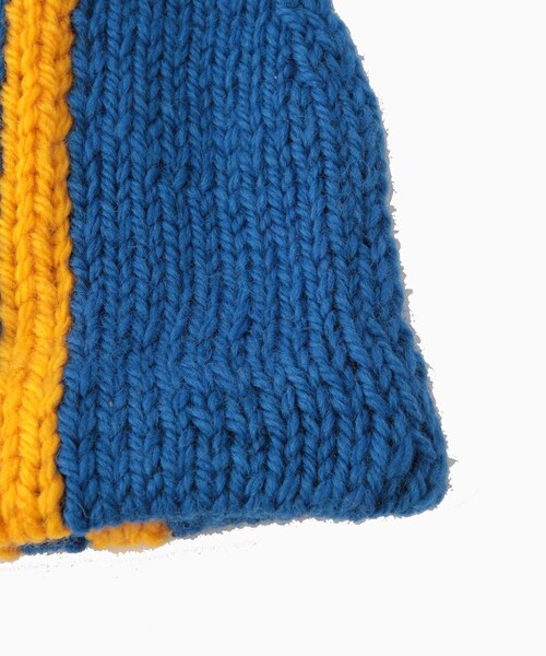 ADAM ET ROPE'（アダムエロペ）の「【RICE NINE TEN/ライス ナイン テン】HAND KNITTED CAP（ニットキャップ/ビーニー・メンズ・ブラック/ブルー系/レッド・F）」の8枚目の写真