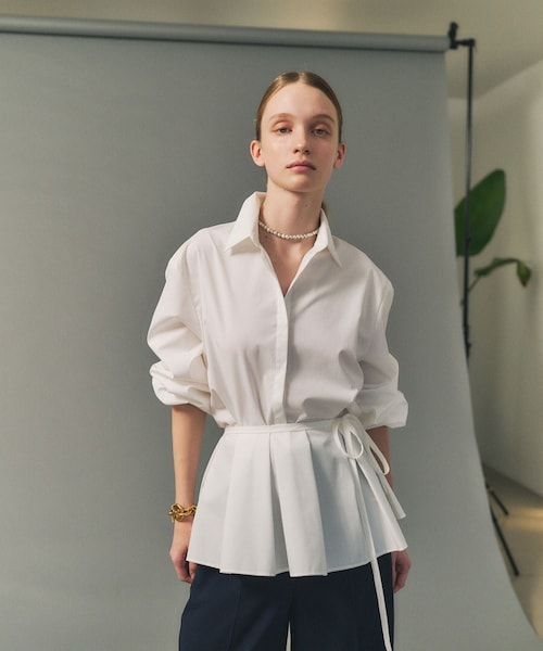 ROPE'（ロペ）の「【一部店舗限定】【REALM（レルム）】PEPLUM BLOUSE｜2WAYブラウス　26SS（シャツ/ブラウス・レディース・ホワイト/サックス・38）」の21枚目の写真