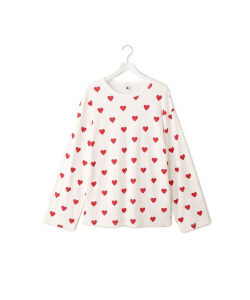 ADAM ET ROPE'(アダムエロペ)の「【WEB限定】・【PETIT BATEAU pour ADAM ET ROPE'】別注ハートプリントパジャマ(ルームウェア/パジャマ・レディース・ネイビー/レッド・F)」の19枚目の写真