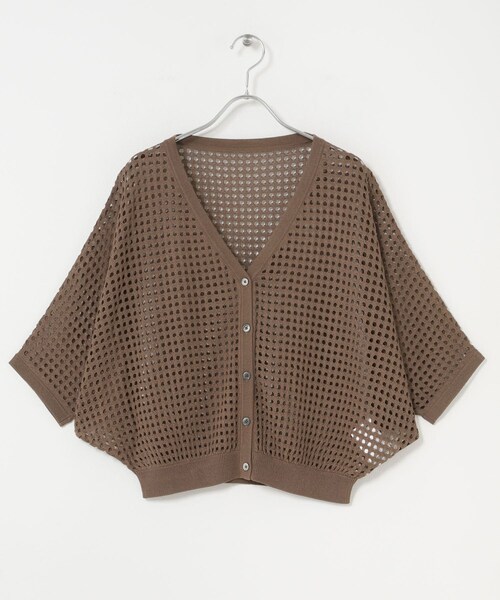 ITEMS URBANRESEARCH（アイテムズ アーバンリサーチ）の「メッシュニットカーディガン（ニット/セーター・レディース・BRN/BLK/GREGE・Free）」の21枚目の写真