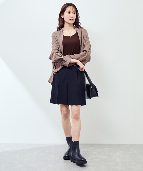 ROPE' PICNIC（ロペピクニック）の「ベーシックリブタンクトップ（タンクトップ・レディース・ブラック/オフホワイト/ブラウン/パープル系・M）」の21枚目の写真