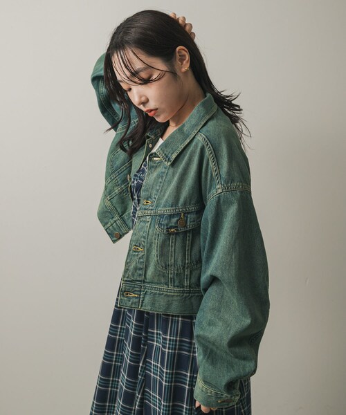 SENSE OF PLACE by URBAN RESEARCH（センスオブプレイスバイアーバンリサーチ）の「『別注』Lee101×SENSE OF PLACE　JACKET（デニムジャケット・レディース・BROWN/GREEN・FREE）」の8枚目の写真