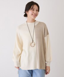 Jayro（ジャイロ）の「もち軽配色ニットチュニック（ニット/セーター）」