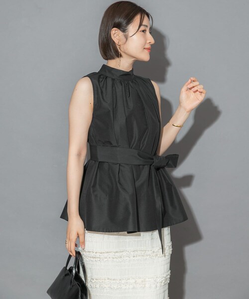 URBAN RESEARCH ROSSO（アーバンリサーチロッソ）の「ウエストマークハイネックシャツブラウス（シャツ/ブラウス・レディース・OFF WHITE/BLACK・Free）」の14枚目の写真