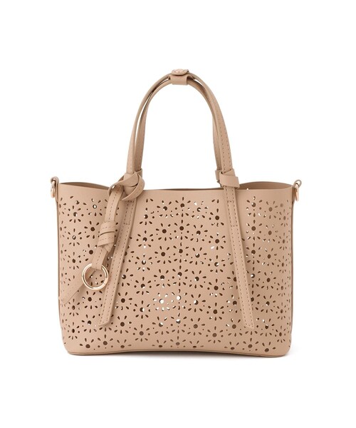 ROPE' PICNIC(ロペピクニック)の「フルーレットパンチングレースミニショルダーバッグ/2WAY(ショルダーバッグ・レディース・オフホワイト/ブラウン/ベージュ系・F)」の5枚目の写真