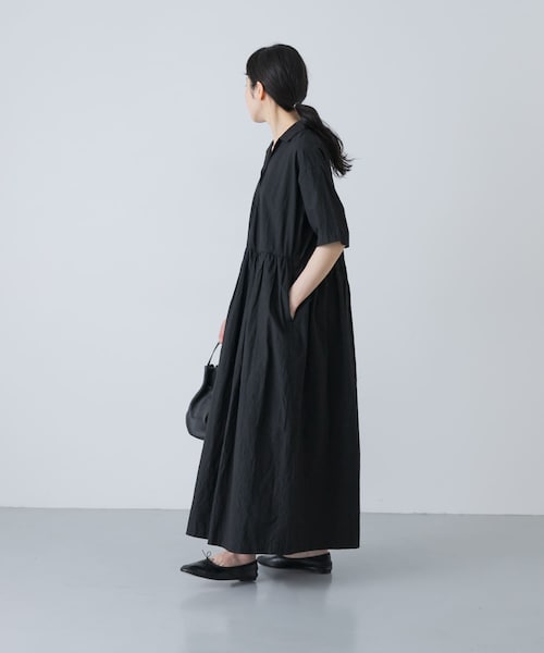 かぐれ（カグレ）の「オープンカラーシャツワンピース（ワンピース・レディース・NAVY/BLACK・Free）」の5枚目の写真