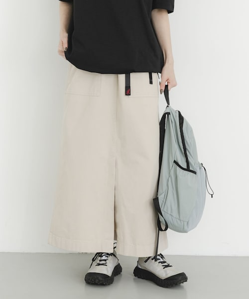 EKAL（エカル）の「GRAMICCI　LONG BAKER SKIRT（スカート・レディース・SAND PG/BLACK・S/M）」の2枚目の写真