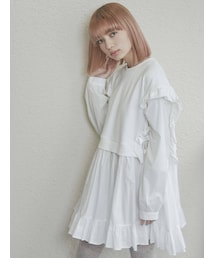 merry jenny | サイドリボンスウェットレイヤードワンピース(ワンピース)