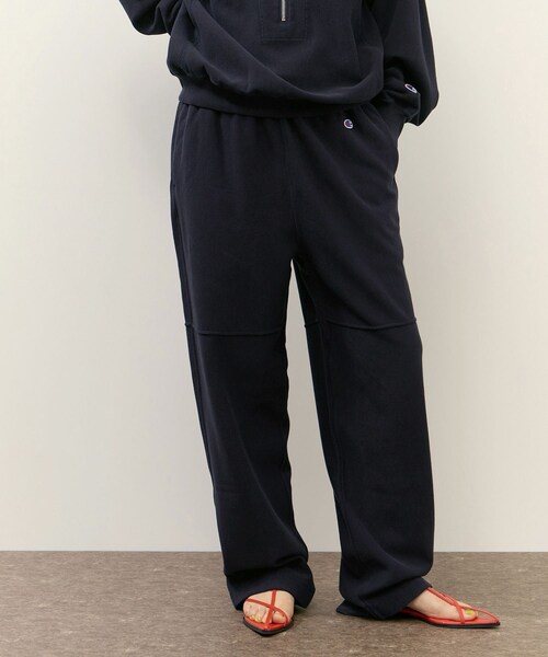 ADAM ET ROPE'（アダムエロペ）の「【Champion for ADAM ET ROPE'】別注 SWEAT WIDE PANTS（その他パンツ・レディース・オフホワイト/ブラウン系/ネイビー・M/S）」の6枚目の写真