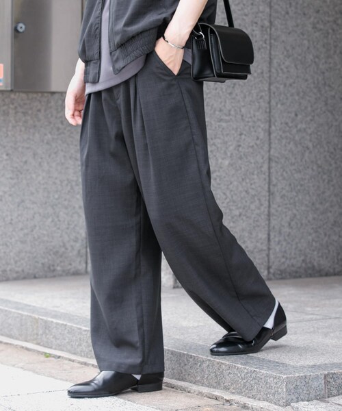SENSE OF PLACE by URBAN RESEARCH(センスオブプレイスバイアーバンリサーチ)の「『イージーケア/セットアップ対応』リネンライクタックワイドパンツ(その他パンツ・メンズ・CHARCOAL/GREIGE/NAVY・S/M/L)」の19枚目の写真
