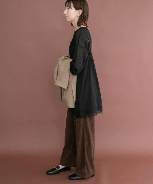 ITEMS URBANRESEARCH（アイテムズ アーバンリサーチ）の「レースキャミチュニック（チュニック・レディース・DOT/BLK/BRN/OFF・Free）」の19枚目の写真