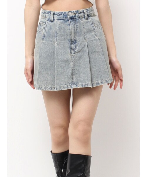 EATME（イートミー）の「FRONTプリーツデニムスカート（デニムスカート・レディース・ブラック/ブルー/アイスブルー・S/M）」の10枚目の写真