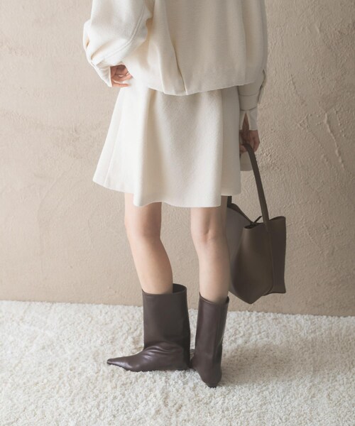 URBAN RESEARCH ROSSO（アーバンリサーチロッソ）の「ブークレーフレアミニスカート（スカート・レディース・OFF/CHARCOAL・36/38）」の7枚目の写真