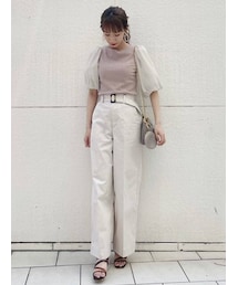 dazzlin | ハイウエストタックワイドパンツ(その他パンツ)