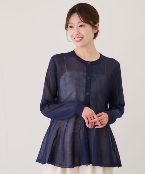 Jayro(ジャイロ)の「ペプラムカーディガン(カーディガン/ボレロ・レディース・ブラック/ライトグレー/ホワイト系/ベージュ系/ネイビー/ブルー系/ターコイズ/ピンク系/イエロー・F)」の5枚目の写真