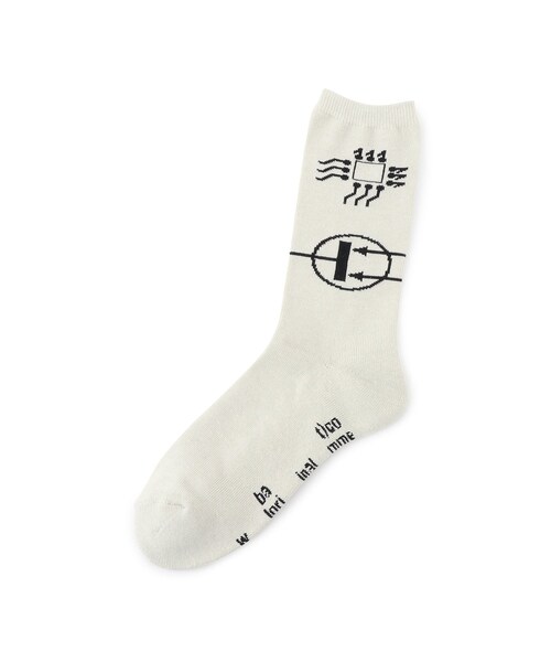 ADAM ET ROPE'（アダムエロペ）の「【BAL/バル】JACQUARD SOCKS（ソックス/靴下・メンズ・チャコール/ホワイト・F）」の4枚目の写真