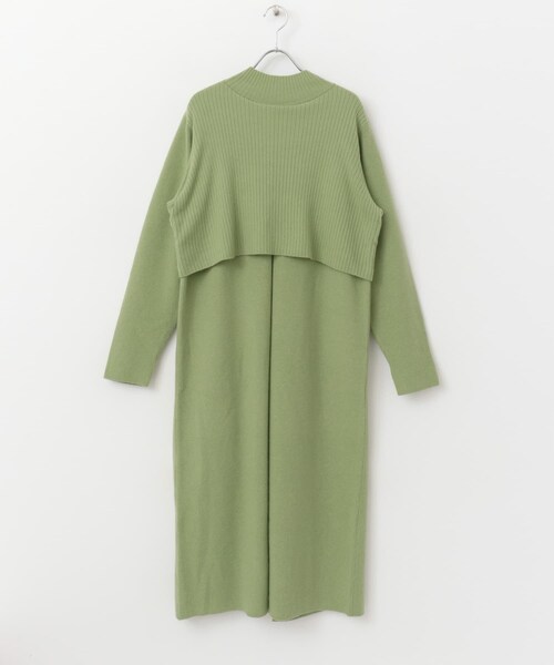 URBAN RESEARCH ROSSO（アーバンリサーチロッソ）の「静電防止レイヤードライクニットワンピース（ワンピース・レディース・TERRACOTTA/NAVY/GREEN・FREE）」の7枚目の写真