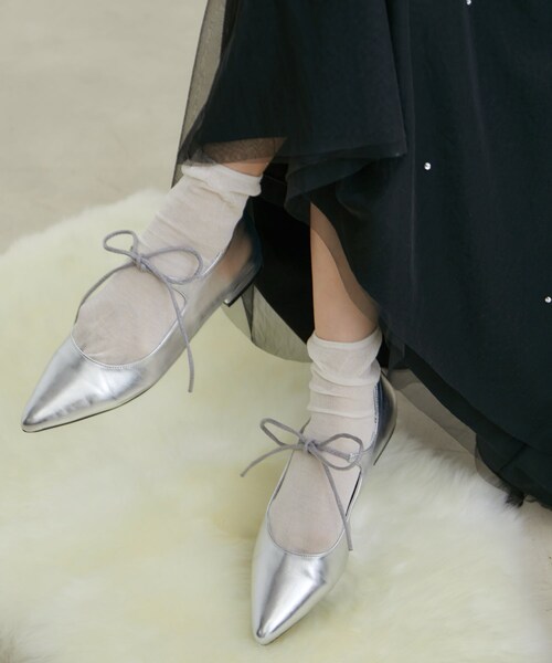 VIS（ビス）の「【新色・追加生産】リボンフラットパンプス（パンプス・レディース・ブラック・23.0/24.0/23.5）」の21枚目の写真