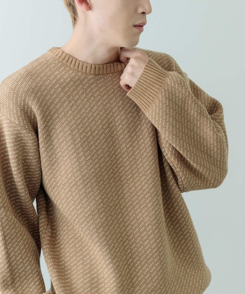 ITEMS URBANRESEARCH(アイテムズ アーバンリサーチ)の「マシンウォッシャブル バーズアイ クルーニット(ニット/セーター・メンズ・BEG/NVY/BLK・M/L)」の5枚目の写真