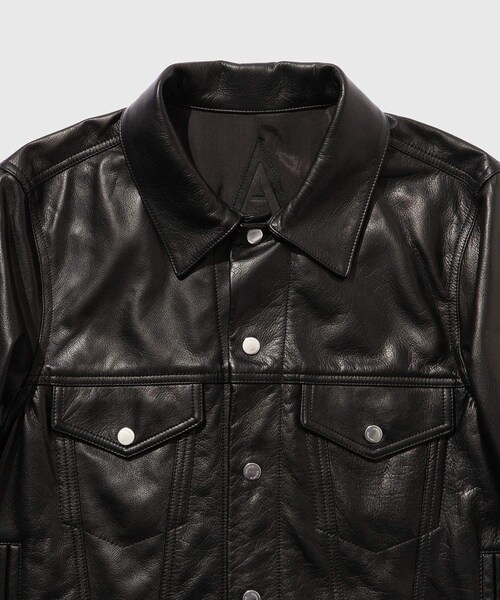 ADAM ET ROPE'（アダムエロペ）の「【A LEATHER/エーレザー】RUCKER JACKET(STANDARD)（ライダースジャケット・メンズ・ブラック・1/2/3）」の5枚目の写真