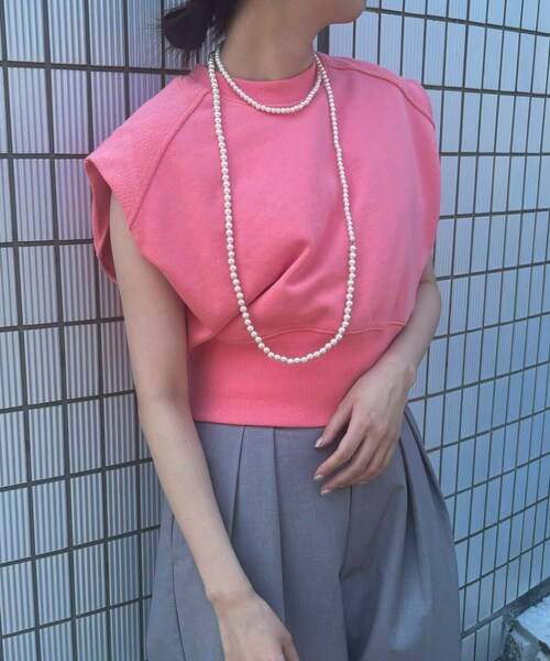 KBF（ケイビーエフ）の「ショルダータックスウェット（スウェット・レディース・NAVY/TOP GRAY/PINK・one）」の3枚目の写真