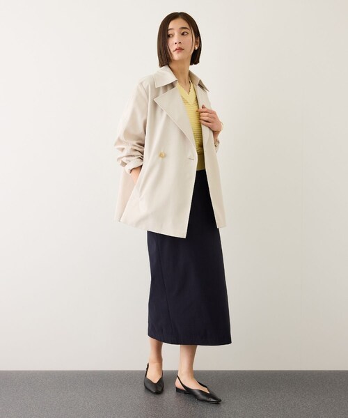 ROPE'（ロペ）の「【撥水加工】ライトミドル丈トレンチコート（トレンチコート・レディース・オフホワイト/ベージュ・F）」の14枚目の写真